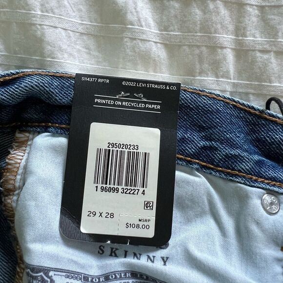 Levi's Premium 501® SKINNY Destructed Medium Indigo Medium Wash 29 x 28 women’s - Picture 11 of 11